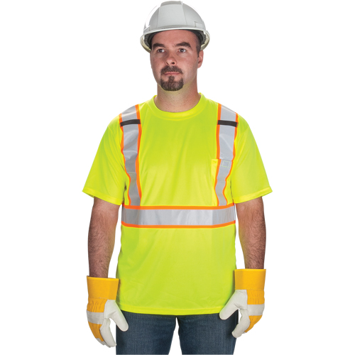 T-shirt conforme &agrave; la CSA, Polyester, Moyen, Jaune lime haute visibilit&eacute; O-Max