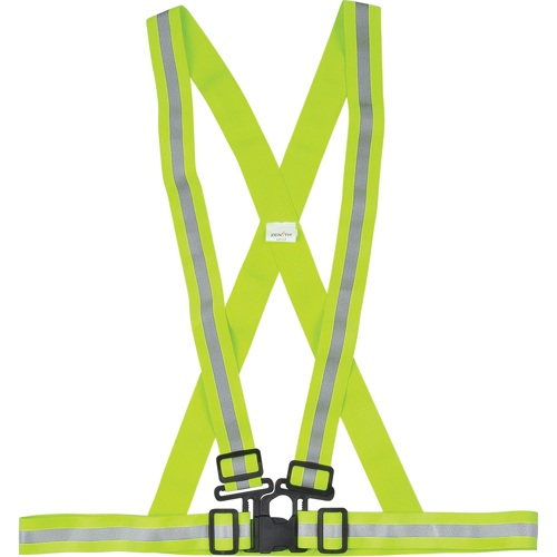 Standard-Duty Safety Harness, High Visibility Lime-Yellow, Silver Reflective Colour, Medium O-Max
