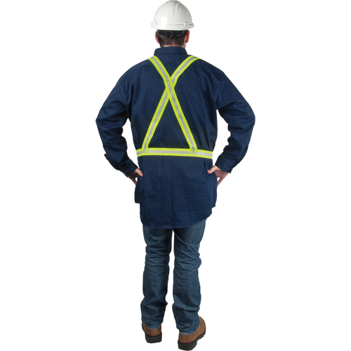 Standard-Duty Safety Harness, High Visibility Lime-Yellow, Silver Reflective Colour, Medium O-Max