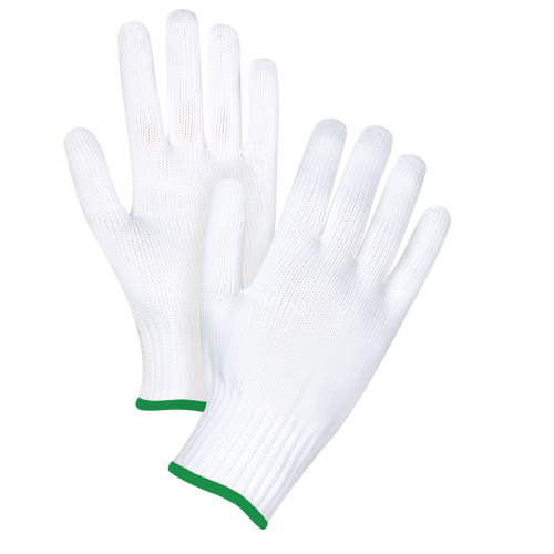 Gants tricot&eacute;s sans couture, Polyester, Calibre 10, Moyen O-Max