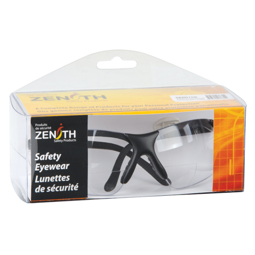 Z1800 Series Reader Safety Glasses, Anti-Scratch, Clear, 2.0 Diopter O-Max