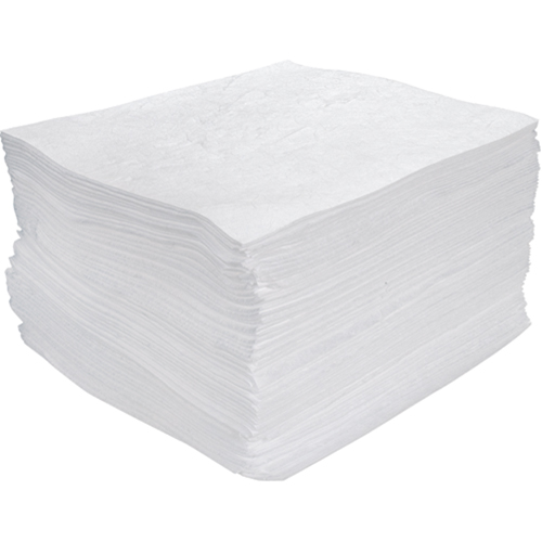 Premium Meltblown Sorbent Pads, Oil Only, 15" x 17", 25 gal. Absorbancy O-Max