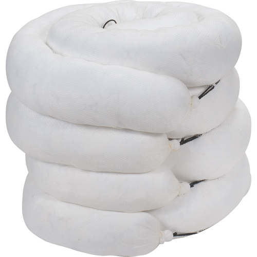 Barrages absorbants de premi&egrave;re qualit&eacute;, Huile seulement, 10' lo x 8" la, Absorption 70 gal., 4 /pqt O-Max