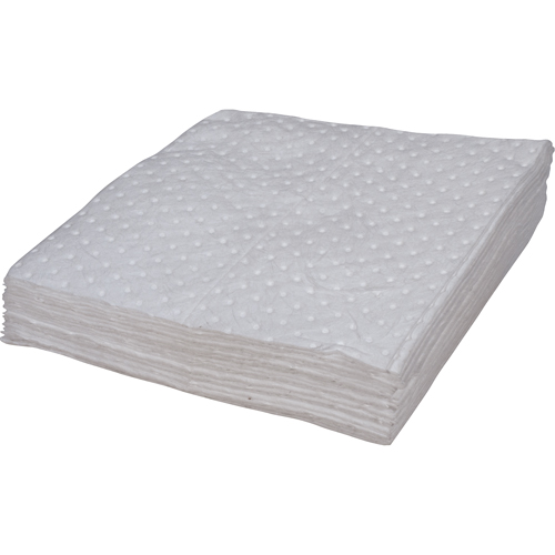 Feuilles absorbantes li&eacute;es de premi&egrave;re qualit&eacute;, Huile seulement, 15" x 17", 8 gal. d'absorption O-Max