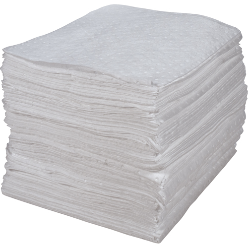 Feuilles absorbantes li&eacute;es de premi&egrave;re qualit&eacute;, Huile seulement, 15" x 17", 30 gal. d'absorption O-Max