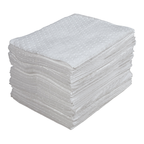 Premium Laminated (SMS) Sorbent Pads, Oil Only, 15" x 17", 25 gal. Absorbancy O-Max