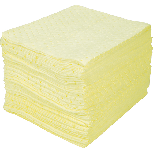 Feuilles absorbantes li&eacute;es de premi&egrave;re qualit&eacute;, Mati&egrave;res dangereuses, 15" x 18", 30 gal. d'absorption O-Max