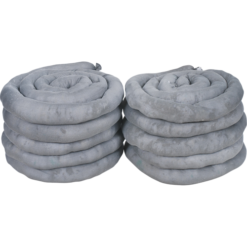 Remblais tubulaires absorbants, Universel, Absorption 40 gal., 3" la x 10' lo, Pqt de 10 O-Max