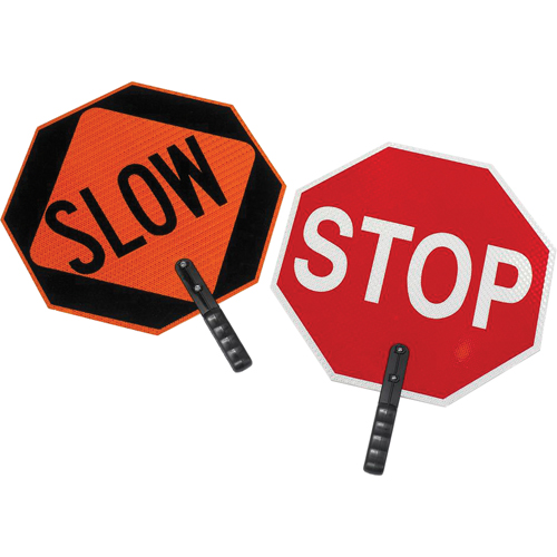 Panneau de signalisation &agrave; deux c&ocirc;t&eacute;s  Stop/Slow  O-Max