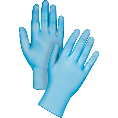 Medical-Grade Disposable Gloves, Small, Vinyl, 4.5-mil, Powder-Free, Blue, Class 2 O-Max
