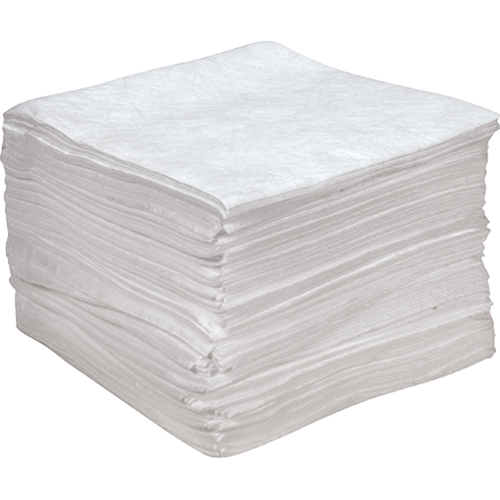 Feuilles absorbantes antistatiques de premi&egrave;re qualit&eacute;, Huile seulement, 15" x 18", 25 gal. d'absorption O-Max