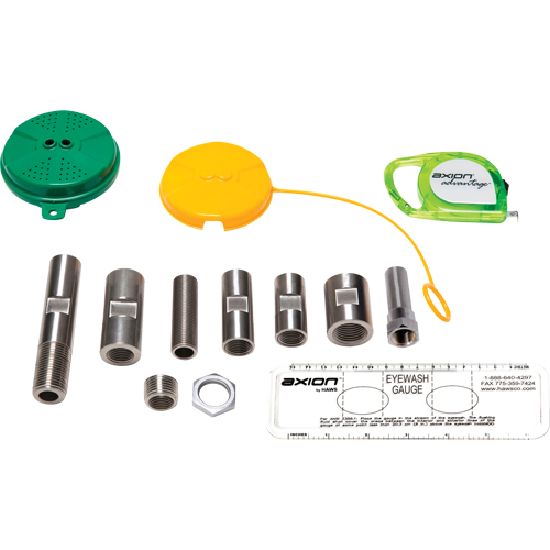 Trousse de mise &agrave; niveau pour douche oculaire/faciale Axion Advantage avec t&ecirc;te de douche oculaire/faciale en plastique ABS vert O-Max