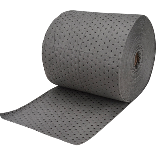 Rouleaux absorbants en fibres fines de calibre industriel, Lourd, 150' lo x 15" la, Absorption 35 gal. O-Max