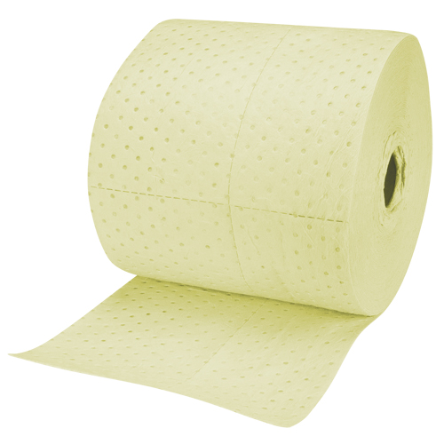 Rouleaux absorbants en fibres fines de calibre industriel, Poids moyen, 150' lo x 15" la, Absorption 25 gal. O-Max