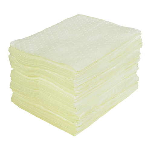 Feuilles absorbantes lamin&eacute;es (SMS) de premi&egrave;re qualit&eacute;, Mati&egrave;res dangereuses, 15" x 17", 30 gal. d'absorption O-Max