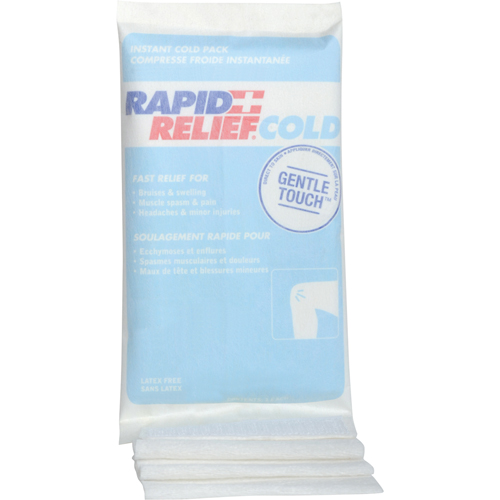 Compresses instantan&eacute;es avec envelope auto-adh&eacute;sive, Froid, Utilisation unique, 6" x 9" O-Max
