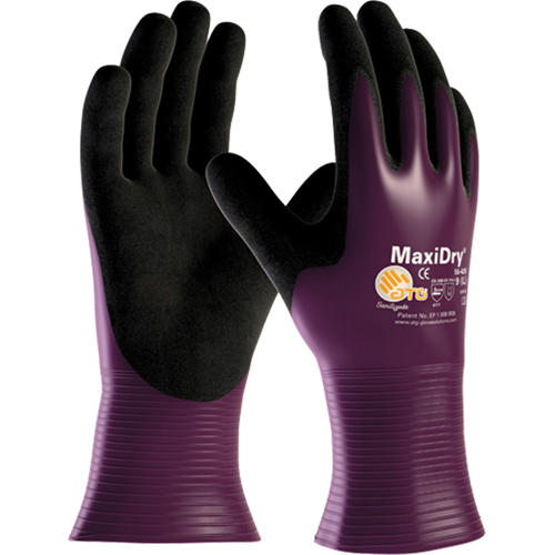 Gants ATG MaxiDry 56-426, 7/Petit, R&ecirc;vetement Nitrile, Calibre 15, Enveloppe en Nylon O-Max