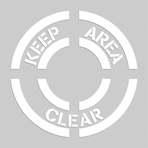 Pochoirs de marquage du sol - Keep Area Clear, Pictogramme, 20" x 20" O-Max