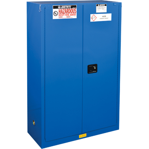 Armoires doubl&eacute;es pour rangement de mati&egrave;res dangereuses Chem-Cor, 45 gal., 43" x 65" x 18" O-Max