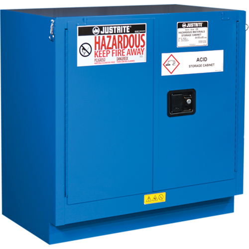 Armoires sous le comptoir doubl&eacute;es pour rangement de mati&egrave;res dangereuses Chem-Cor, 22 gal., 35" x 35" x 22" O-Max