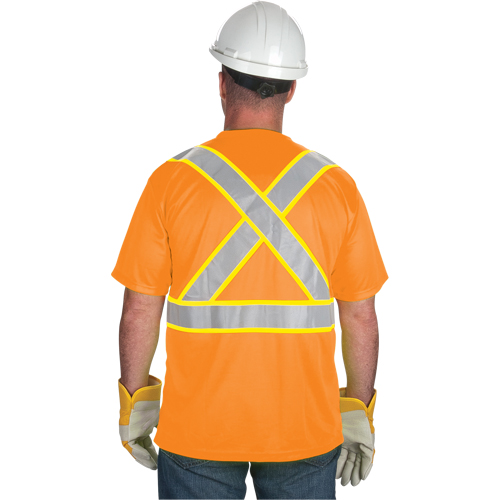 CSA Compliant T-Shirt, Polyester, Medium, Orange O-Max