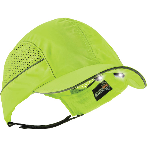 Casquette &agrave; bord court avec &eacute;clairage DEL Skullerz 8960, Vert lime haute visibilit&eacute; O-Max
