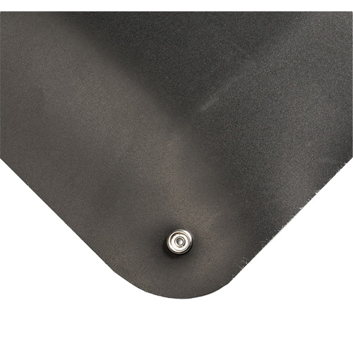 Electrically Conductive Mat No.786, 3' W x 10' L x 9/16" T, PVC, Smooth, Black O-Max
