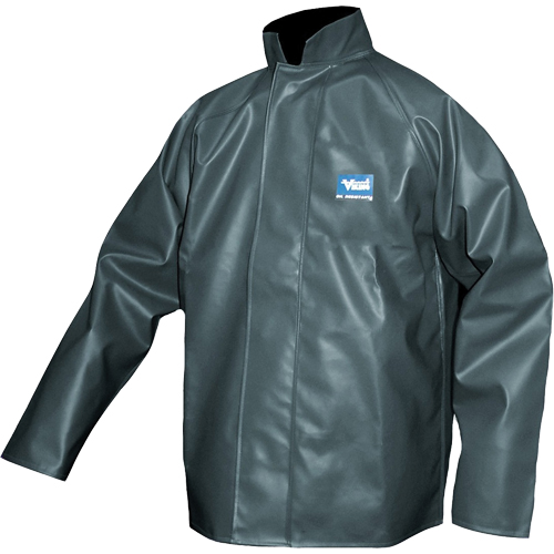 Journeyman Chemical Resistant Rain Jacket, Polyester, Large, Green O-Max