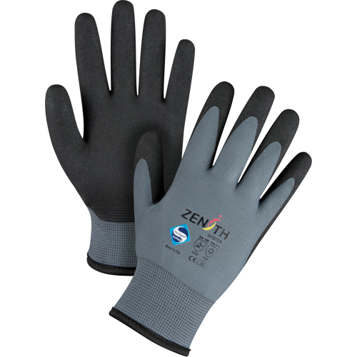 Gants enduits de premi&egrave;re qualit&eacute; ZX-30°, 10/T-Grand, R&ecirc;vetement PVC, Calibre 15, Enveloppe en Nylon O-Max
