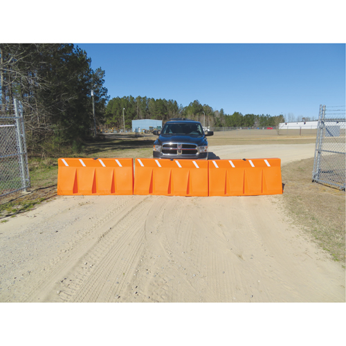 Barri&egrave;res de circulation, Rempli d'eau, 62,25 lo x 24" h, Orange O-Max