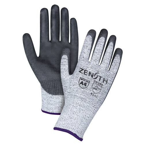Gants &eacute;lastiques sans coutures r&eacute;sistants &agrave; la coupe, Taille 6/T-petit, Calibre 13, Rev&ecirc;tement Polyur&eacute;thane, Enveloppe en PEHP, ANSI/ISEA 105 niveau 4/EN 388 niveau 5 O-Max