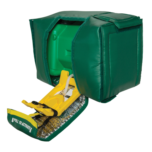 Tempered Portable Eyewash, Gravity-Fed, 9 gal. Capacity, Meets ANSI Z358.1 O-Max