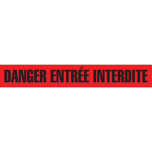 Barricade Tape, French, 3" W x 1000' L, 3 mils, Black on Red O-Max