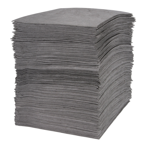 Premium Meltblown Sorbent Pads, Universal, 15" x 18", 30 gal. Absorbancy O-Max