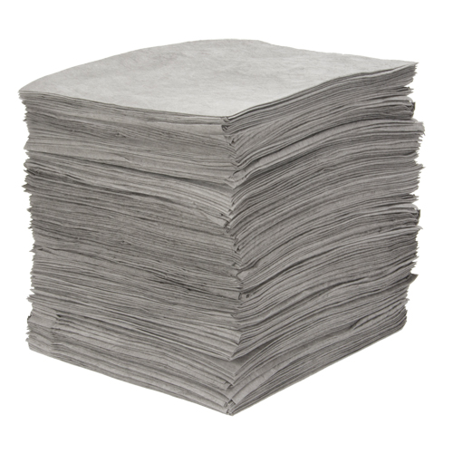 Feuilles absorbantes souffl&eacute;es de premi&egrave;re qualit&eacute;, Universel, 15" x 18", 25 gal. d'absorption O-Max