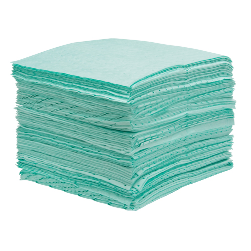 Premium Bonded Sorbent Pads, Hazmat, 15" x 18", 25 gal. Absorbancy O-Max