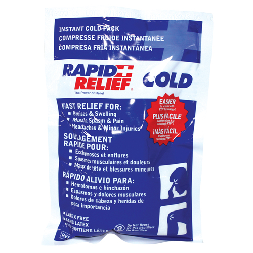 Compresse froide instantan&eacute;e Rapid Relief, Froid, Utilisation unique, 5" x 9" O-Max