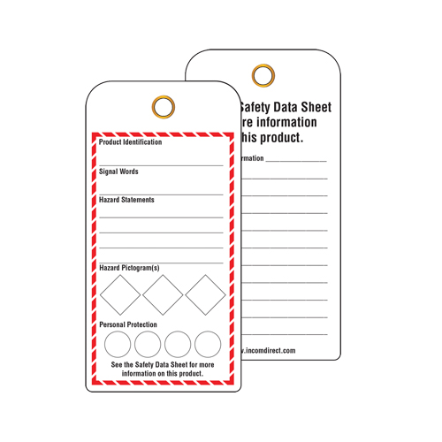 &eacute;tiquettes SGH pour le milieu de travail, Papier cartonn&eacute;, 3" la x 6" h, Anglais O-Max