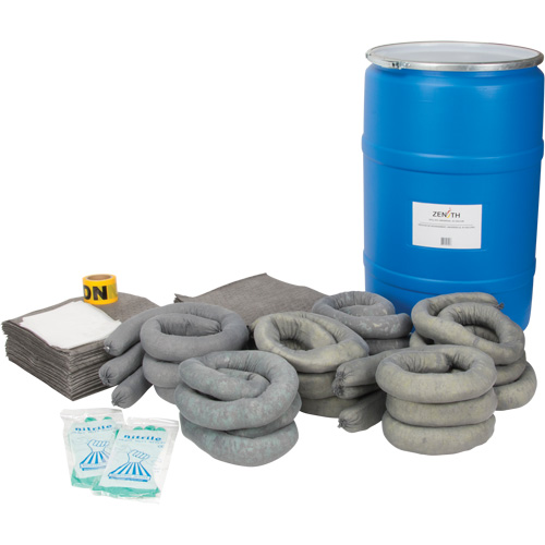 Spill Kit, Universal, Drum, 55 US gal. Absorbancy O-Max