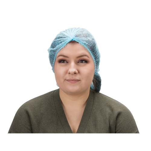 Bonnet bouffant pliss&eacute;, Polypropyl&egrave;ne, 24", Bleu O-Max