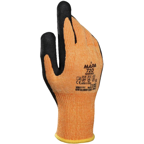 TempDex 720 Thermal Cut-Resistant Gloves, Size 7, Nitrile Coated, Aramid Shell, ASTM ANSI Level A2/EN 388 Level 3/EN 388 Level B O-Max