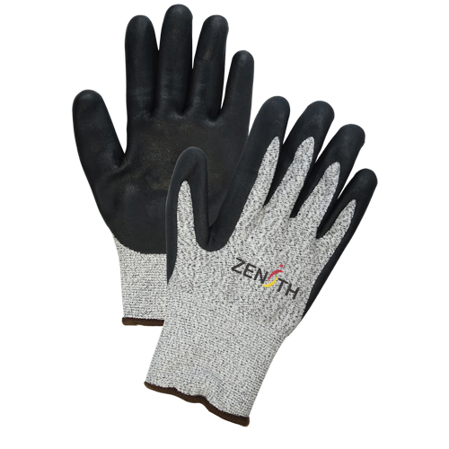 Gants &eacute;lastiques sans coutures r&eacute;sistants &agrave; la coupe pour temp&eacute;ratures froides, Taille Grand/9, Calibre 13, Rev&ecirc;tement Mousse de nitrile, Enveloppe en PEHP, ASTM ANSI niveau A4 O-Max