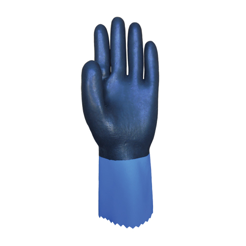 Summitech Full-Dipped Chemical Resistant Gloves, Size Small/7, 11.8" L, Chloroprene, Poly-Cotton Inner Lining, 59-mil O-Max