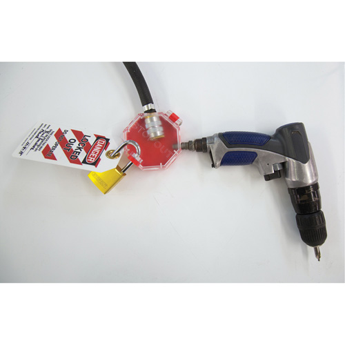 Dispositif de verrouillage polyvalent pour &eacute;quipement pneumatique Stopout O-Max