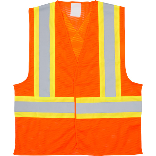 Veste de s&eacute;curit&eacute; pour la circulation, Orange haute visibilit&eacute;, Moyen, Polyester O-Max