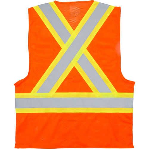 Veste de s&eacute;curit&eacute; pour la circulation, Orange haute visibilit&eacute;, Moyen, Polyester O-Max