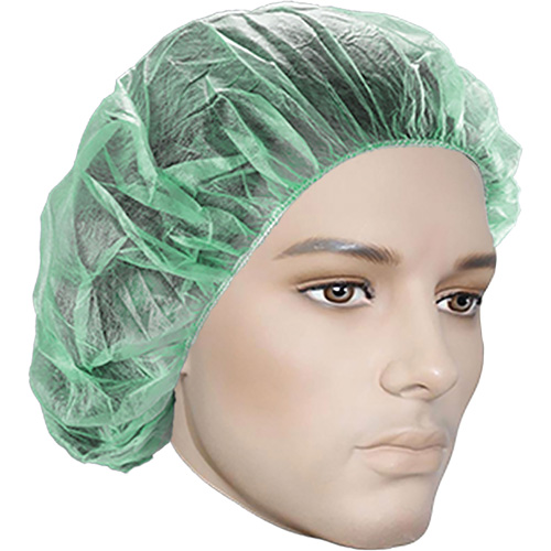 Bonnets bouffants, Polypropyl&egrave;ne, 21", Vert O-Max