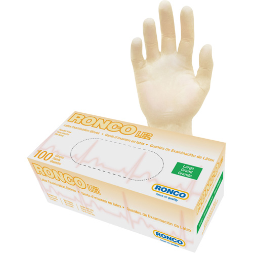 Disposable Gloves, Large, Latex, 4-mil, Powder-Free, Natural, Class 2 O-Max