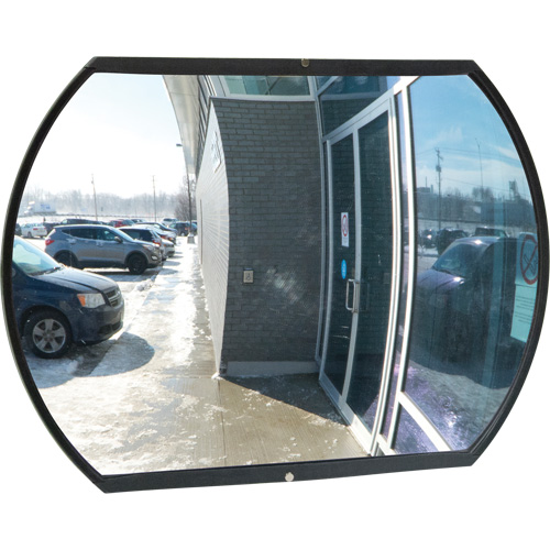 Roundtangular Convex Mirror with Bracket, 24" H x 36" W, Indoor/Outdoor O-Max