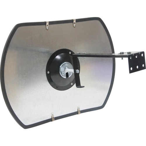 Roundtangular Convex Mirror with Bracket, 20" H x 30" W, Indoor/Outdoor O-Max